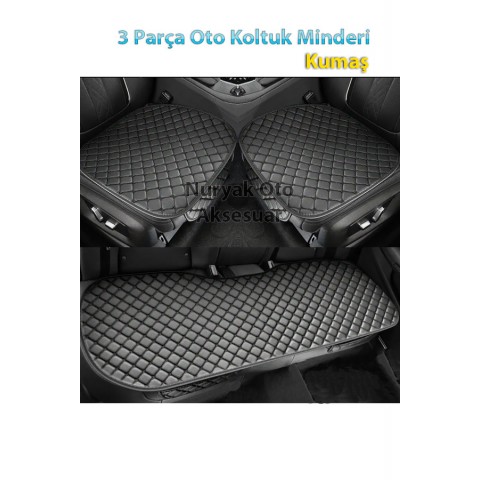 Her Araca Uyumlu 3 Parça Kumaş Oto Koltuk Minderi 
